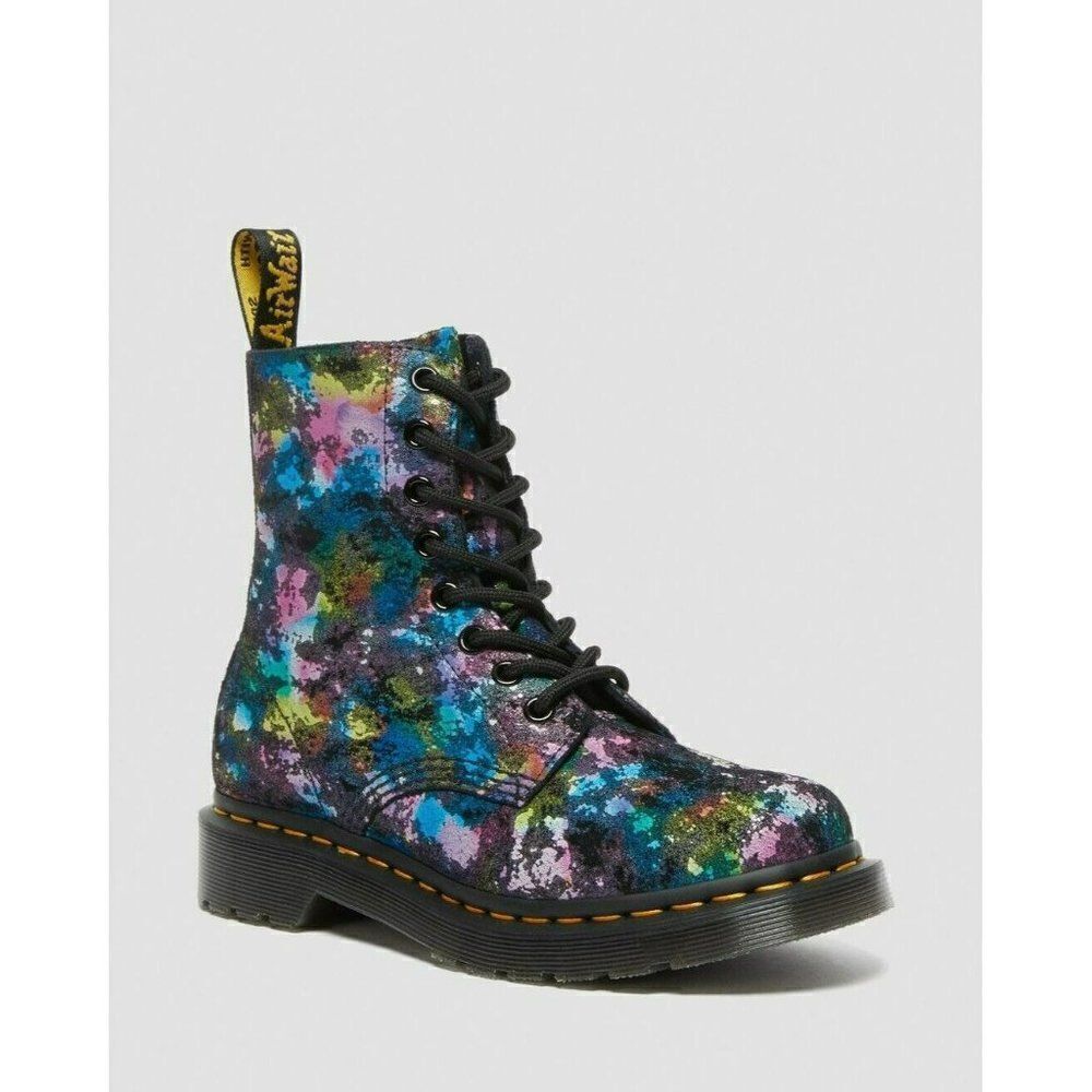 Dr. Martens 1460 Boot US Womens Sz.5 Rainbow Multi Color Paint Splatter Metallic